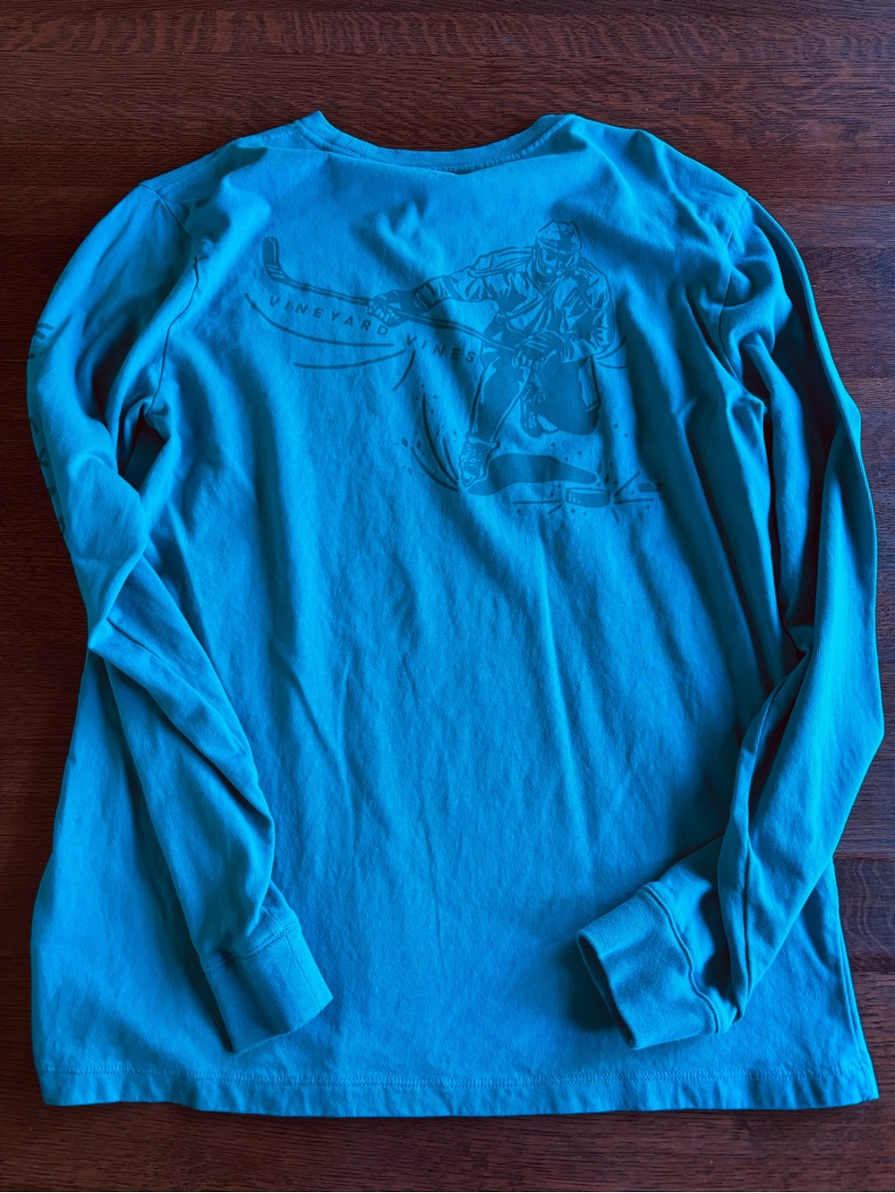 Vineyard Vines Teal Long-Sleeve Graphic Tee - Hockey